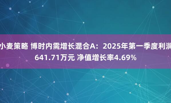 小麦策略 博时内需增长混合A：2025年第一季度利润641.71万元 净值增长率4.69%